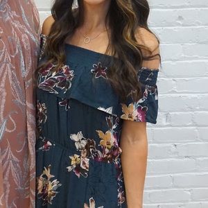 Floral off shoulder dress